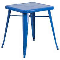Flash Furniture CH-31330-29-BL-GG Square Metal Table in Blue